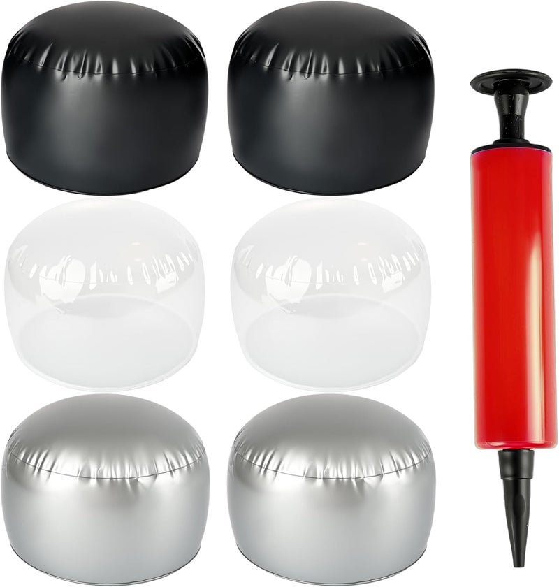 Skyebed 6 Pack Inflatable Hat Holder Round Portable Hat Display Caps Stand with Pump for Baseball Multiple Hats Wigs, 3 Color - Image 1